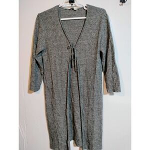 L.K.C Country Wear gray wool blend long cardigan knit sweater woman size Large